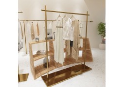 Стійка для торгівлі одгом та сукнями з золотою полицею